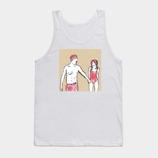 A Couple Walking On The Beach Tank Top